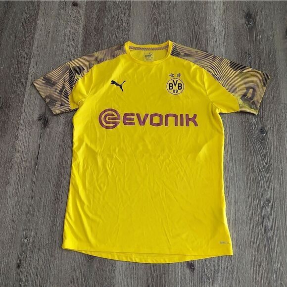 Men's Puma Yellow Borussia Dortmund 2019/20 Training Jersey Large - Picture 1 of 6
